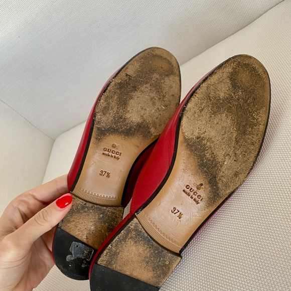 GUCCI Princetown Leather Red Slipper - Picture 11 of 11
